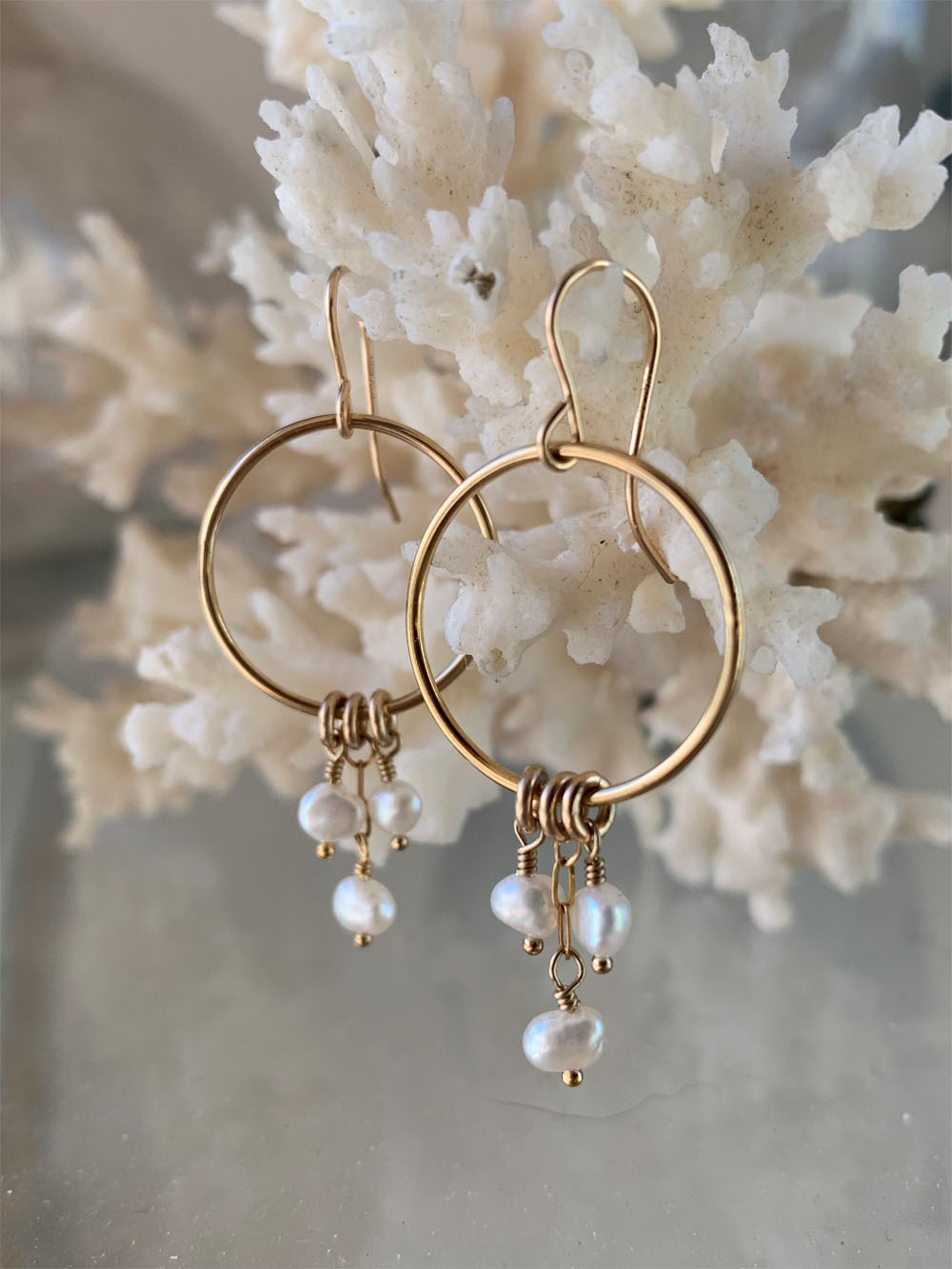 Reef Hoop Pearl earrings Drift Jewellery