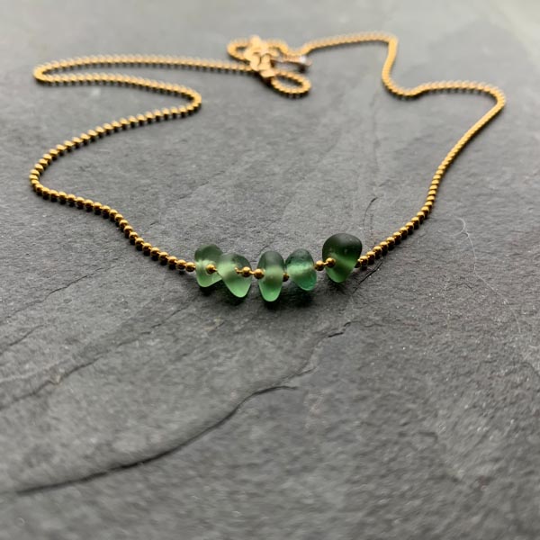 Sea glass ombré necklace 