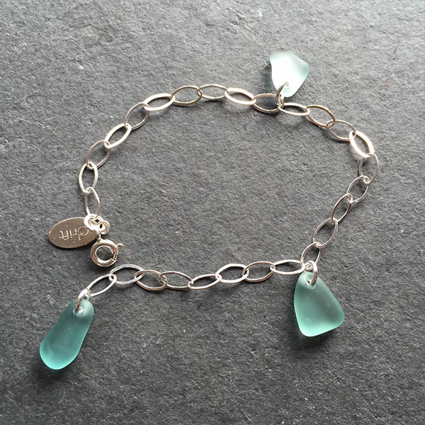 Sea glass charm bracelet
