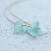 Sea glass nuggets on gold